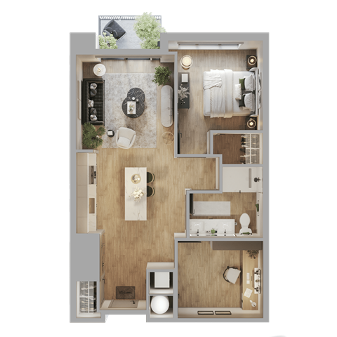a floor plan of a house with a bedroom and a bathroom at Bemiston Place Apartments, Clayton